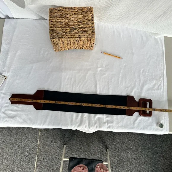 Brown and Black Leather belt size L - Picture 6 of 8